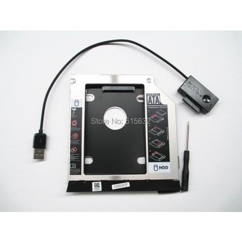 USB EXT Cable + Exact FIT SATA 2nd HDD Caddy Module for DELL E6420 E6320 E6520
