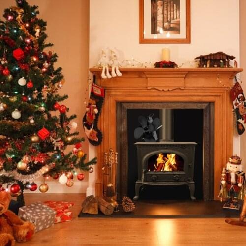 Fireplaces Stove Fan, 4 Blades Heat Powered Stove Fan for Wood/Fireplace- Silence Operation, Efficient Heat Distribution
