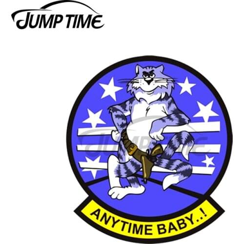 Jump Time 13 x 13cm For F-14 Tomcat 'Anytime Baby Car Sticker Waterproof Decal Motorcycle Occlusion Scratch VAN Graphics