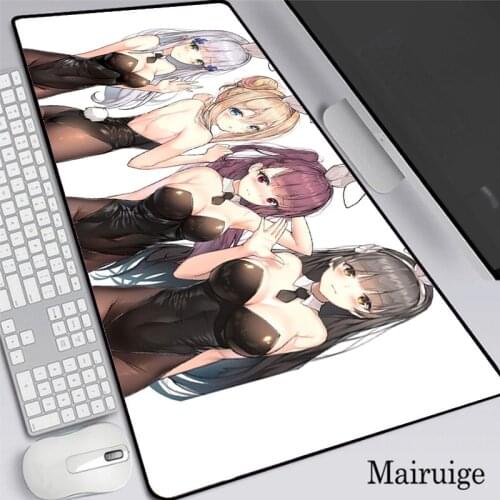 XGZ 40*90CM Large Sexy Girl Mouse Pad Computer XL Gaming Anime Mousepad RUG Anti-Slip Natural Rubber with Locking Edge Mouse Mat