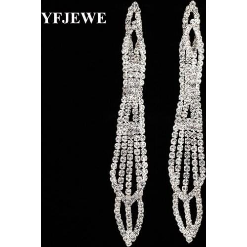 YFJEWE 2017 New Fashion Charm Womens Drop Earrings Jewelry Long Rhinestone Crystal Wedding girls Gift Earring Wholesale E408