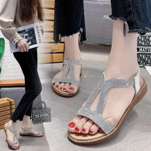 Women Sandals 2021 New Female Fashion Platform Sandals Summer Comfy Soft Sole Open Toe Shoes Girls Low-heel Romanesque Sliders