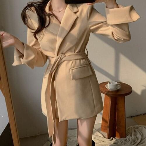 New arrival fashion women spring autumn casual long sleeve blazer work style temperament ladies simple wild trend long blazer