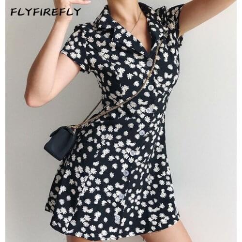 Summer dress women black dresses elegant floral party vestidos ladies office dress streetwear chiffon club dress fall 2019