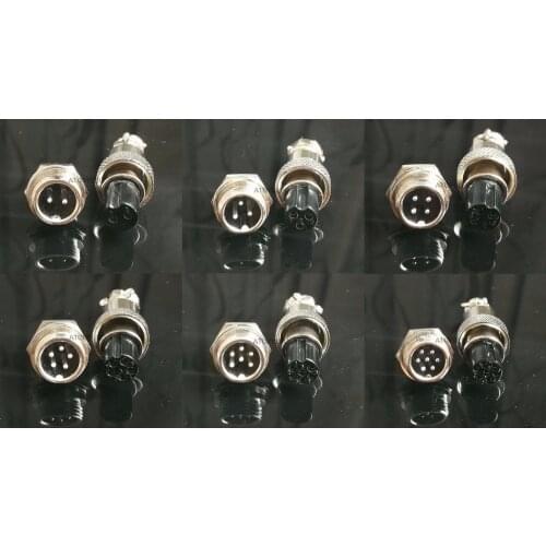 1 Set GX12 12mm Aviation Plug Metal Panel Female+Male Wire Cable Connector 2pin/3pin/4pin/5pin/6pin/7pin