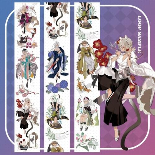 1Loop 7cm*100cm Washi Tape New Kyoto Fox Boy Girl Tape Hand Decoration Youth