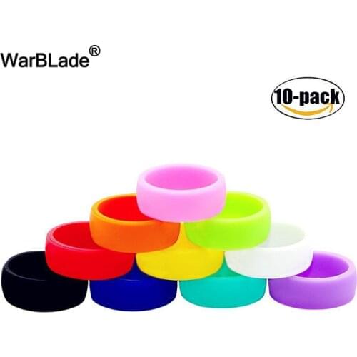10pcs/set Food Grade FDA Silicone Ring 5mm 6-12 Size Hypoallergenic Crossfit Flexible Rubber Finger Rings For Women Wedding Ring