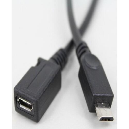 200pcs/lot USB micro 5 Pin male to micro 5 pin female data Adapter leads cord Cable New Wholesale
