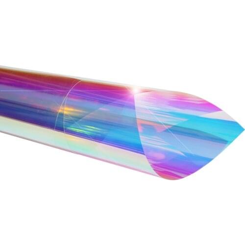 20"/50cm Width Adhesive Window Films Holographic Privacy Window Tint Stained Sheets Window Clings Heat Control Anti UV Vinyl