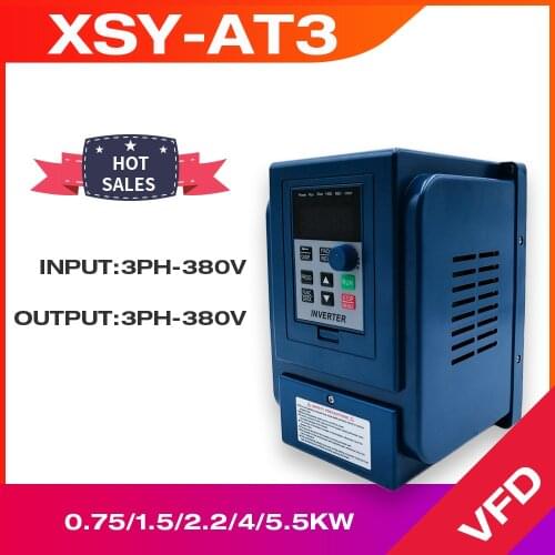 XSY-AT3 VFD AC 380V 1.5kW/2.2KW/4KW/5.5KW/7.5KW Variable Frequency Drive 3-Phase Speed Controller Inverter Motor VFD Inverter