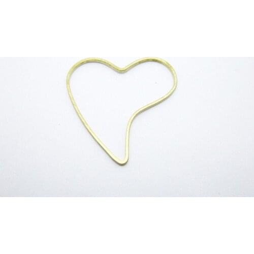 Brass heart charm earring finding 25x1mm Raw brass circle charm Necklace pendant -50pcs R1428