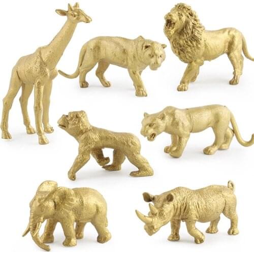 7Pcs/Set Simulation Mini Wild Zoo Animal Figure Model PVC Plastic Lion Tiger Toy P31B