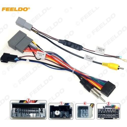 FEELDO Car 16pin Audio Wiring Harness For Honda Crider Jazz Aftermarket Stereo Installation Power Wire Adapter #HQ6639