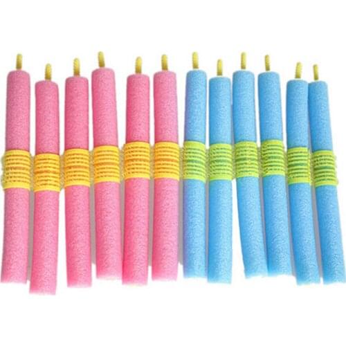 Hot 12 Pcs/Set Women Soft Foam Anion Bendy Hair Rollers Curlers Cling Tools for Hair