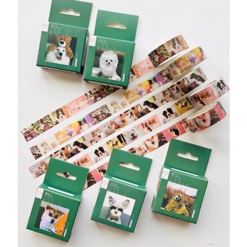 1.5cm*5 Meters Kawaii Puppy Dog Decorative Stickers Stick Label