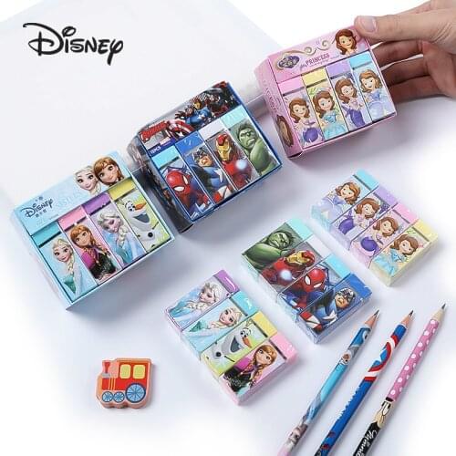 Disney Cute Stationery Frozen Elsa Sofia Princess Eraser Kawaii School Supplies Prizes for Kids Christmas Gift Cartoon Erasers