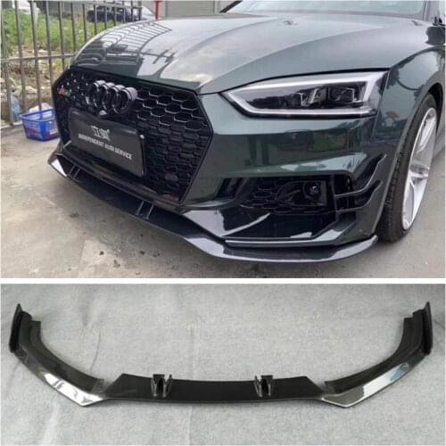 High Quality Carbon Fiber Bumper Front Lip Diffuser Spoiler + wind knife Protector Cover For Audi A5 S5 RS5 2017 2018 2019