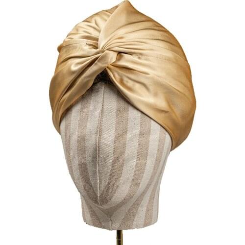 Double Layers Silk sleeping Cap Women Silk Turbans 19Momme Mulberry Silk Bonnet Sleeping Elegant Hair Care Accessories