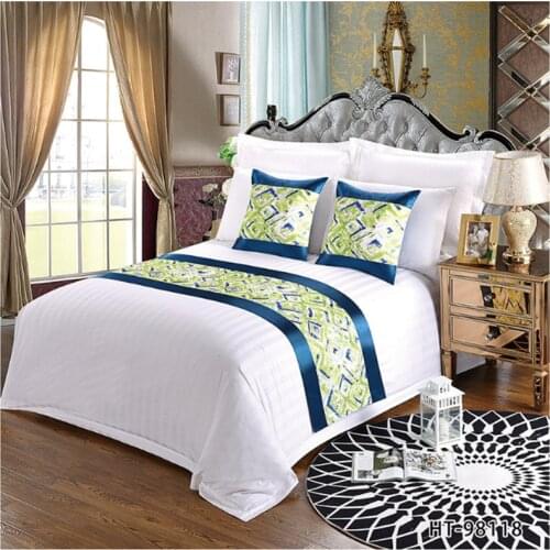 European Luxury Style Bed Runner Scarf Green and Blue Motel Hotel Home Bedding Bed Tail Towel Hotel for wedding party decoration