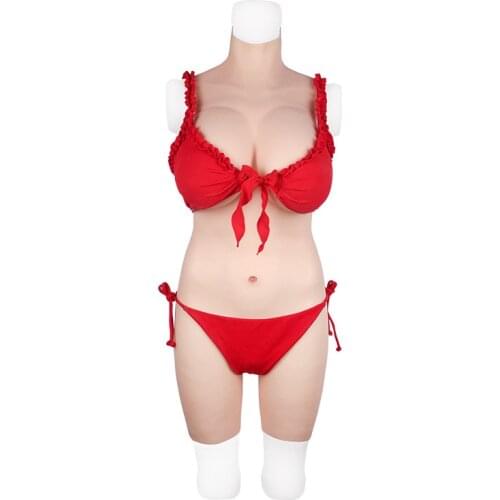 G-Cup Transgender One-piece 100% Silicone Breasts Realistic Fake Female Fake Vaginal Simulation Skin Shapewear Corset Top