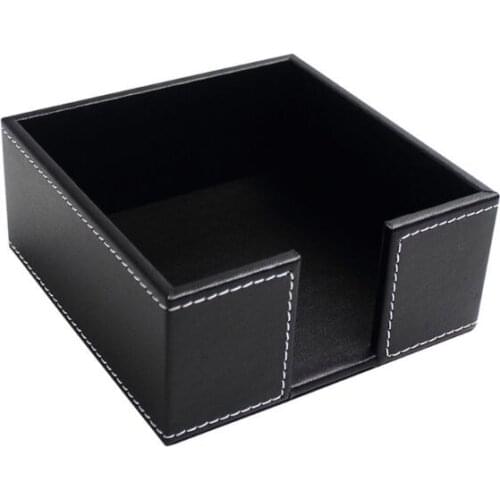 YYSD PU Leather Square Cocktail Napkin Holder Tissue Box Paper Serviette Dispenser Bar Caddy for Dining Table Hotel Office Home