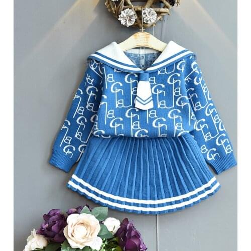 2020 2pcs Fashion Girls Clothing Set Baby Girls Clothes sets girls Cardigan+Skirt girls dresses suit 23