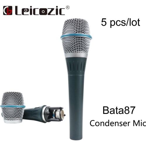 Leicozic 5PCS Beta87 Beta87a Condenser Microfone Supercardioid microfone condensador Vocal Wired microfoon Microfono Karaoke Mic