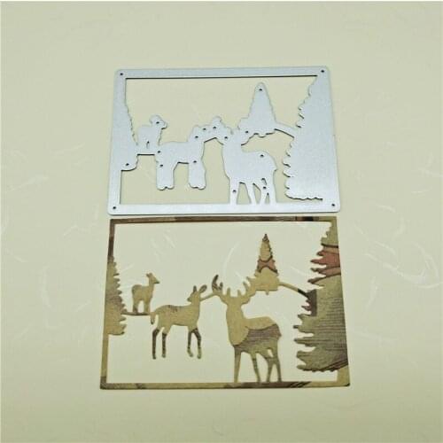 Christmas Deer Frame New Metal Cutting Dies for 2021 Scrapbooking Edge No Stamps Cuts Crafts Decoration Cutter Paper Cardmaking