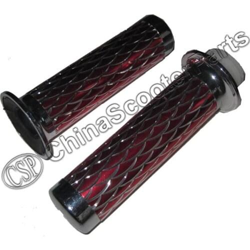 Mini Moto TWIST THROTTLE HANDLE GRIPS SET Pocket Bike ATV Quad Dirt Pit Bike Go Kart Buggy Red