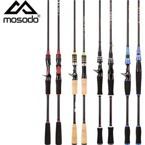 Mosodo Carbon Fiber Lure Fishing Rod 1.8m 2.1m 2.4m Telescopic Fishing Rod M Power Spinning/Casting Rod 2 Section Fishing Tackle