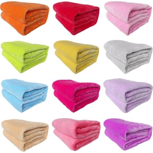 Solid color Flannel Blanket sofa/bedding Throws soft Plaids winter Warm flat sheet 150*200cm 180*200cm 200*230cm 230*250cm