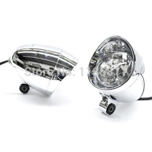 Pair Custom Passing Fog Headlight For Harley Yamaha V-Star Vstar V Star XVS 1100 Suzuki Boulevard C109R C50 C90 Honda Kawasaki
