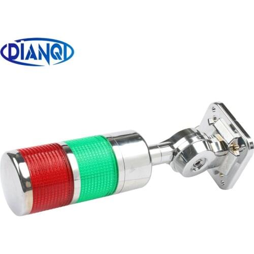 DC24V 12V AC220V 110V 2 layers Silver Rotatable 180 Stack light Red warn light industrial for CNC machine Steady flash light LED