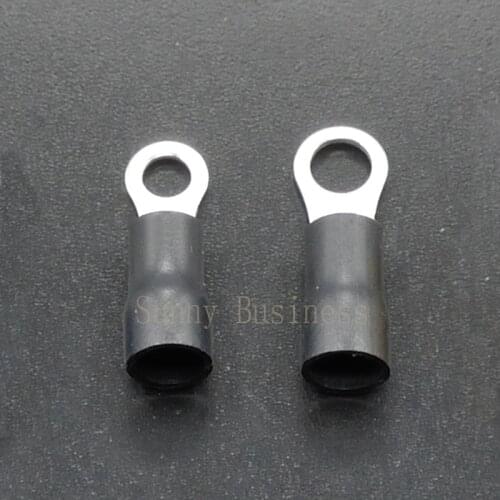 Professional Rv3.5-5 50PCS14-12 AWG #10 Black Heat Shrink Electrical Wiring Crimp Ring Terminal Connectors Free Shipping