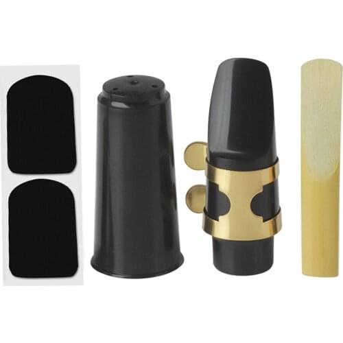 5Pcs/Set Professional Soprano Saxophone Mouthpiece Black ABS Plastic Mouthpiece Sax Accessories Woodwind Musical Instrument Part