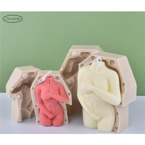 Plump Erotic Shy Torso Silicone Body Candle Mold Waist Realistic Shape Female Bust Scented DIY Handmade 3D Stereo Male Body Tool