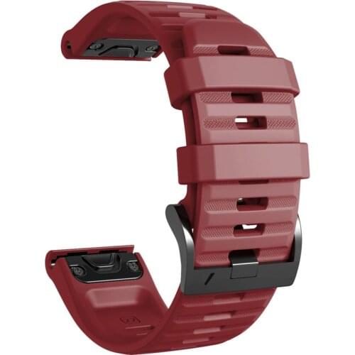 26mm Soft Silicone Wristband Strap Watch Band for Garmin Mk1/F3 for Garmin Fenix6x/6x Pro/5x/5x Plus Smart Watch Accessories