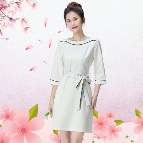 Spa Massage Beautician Uniform Women Beauty Salon Uniform Waitress Beautiful Clinical Uniforms For Woman Feamle Dress AS190