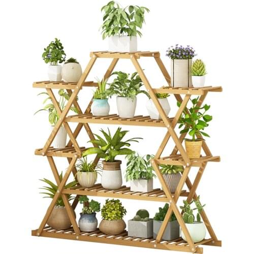 Balcony Flower Stand Rack Household Flower Pot Rack Solid Wood Decoration Fleshy Green Flower Shelf Indoor Special Multilayer