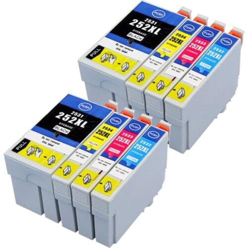 YLC 8PK 4 colors 252XL 252 compatible ink cartridge for Epson WF-3620 WF-3640 WF-7610 WF-7620 wf-7110 WF-7710 WF-7720 Printer