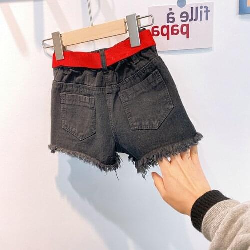 2 3 4 5 6 Years Toddler Girl Shorts Casual Korean Letter Denim Shorts For Gril Summer 2020 Children Girls Shorts New Arrival