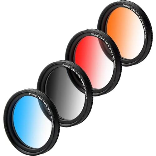 ZOMEI Universal 37mm Clip-On Graduated Gray Filters kit for Cell Phone Camera Lens with clip