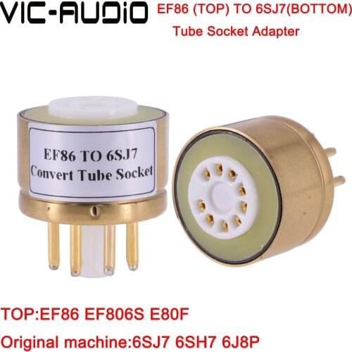 1PC EF86(Top) TO 6SJ7(Bottom) 9Pin TO 8Pin Tube DIY Audio Vacuum Tube Adapter Socket Converter Free Shipping
