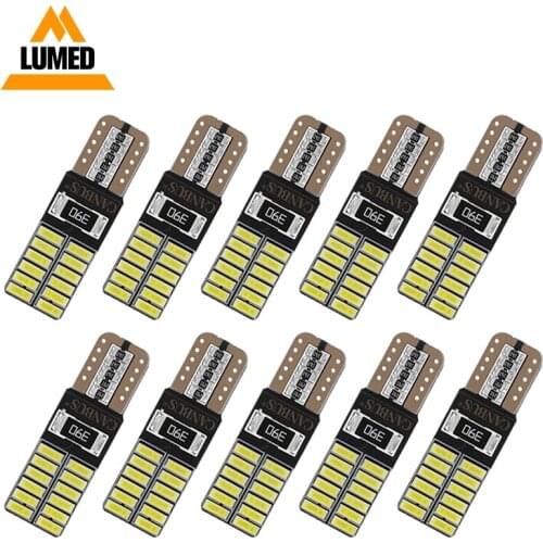 10pcs Car light CANBUS T10 194 168 W5W 4014 SMD 24 LED Clearance Light Parking lamps Side Light Bulb DC10-28V IC