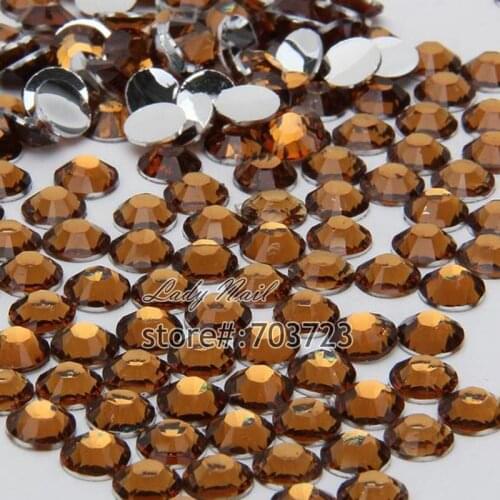 1000PCS ss12 3mm Glitter Nail Art Tips DIY Rhinestones Crystal Non Hotfix Flatback Nail Art Decoration BeadsDark Brow N18