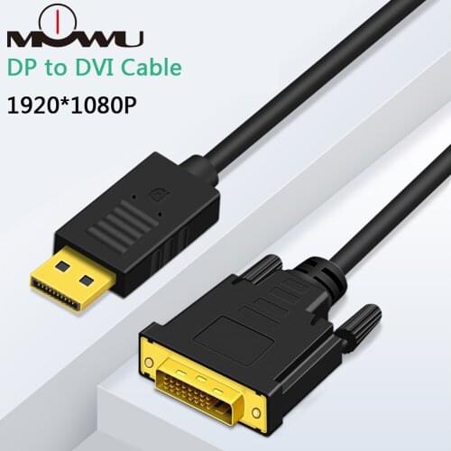 1080P Displayport DP to VGA/DVI Cable Adapter DP Male to VGA/DVI-D 24+1 Male to Adapter for Projector TV Monitor PC Laptop