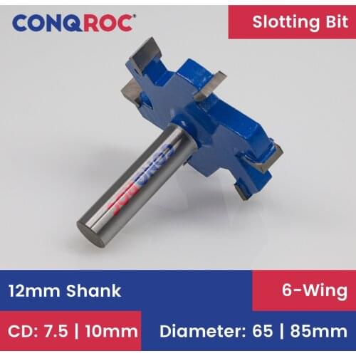 12mm Shank 6 Cutting Edges T-Slot Router Bit YG8 Carbide Steel Wood Milling Cutter
