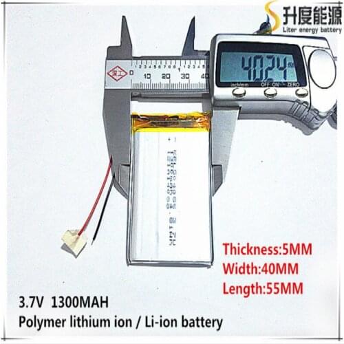 2pcs [SD] 3.7V,1300mAH,[504055] Polymer lithium ion / Li-ion battery for TOY,POWER BANK,GPS,mp3,mp4,cell phone,speaker