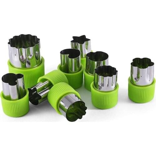9 PCS/Set Rice Vegetable Fruit Cutter Mold Flowers Cake Shape Mold Cartoon Stainless Cutter Cookie Biscuit Cutting Steel To E5I3