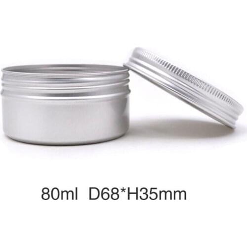 80ml Aluminum Jars Metal Containers Cream Lip Gloss Candle Universal Packaging Can Screw Cap Lightweight Round 50pcs/lot
